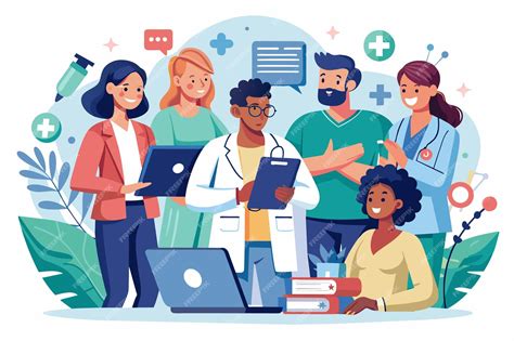 Premium Vector | A group of diverse healthcare professionals including ...