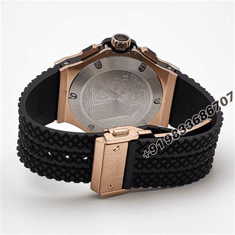 Hublot Big Bang Rose Gold Matte Black Dial Rubber Strap High Quality ...