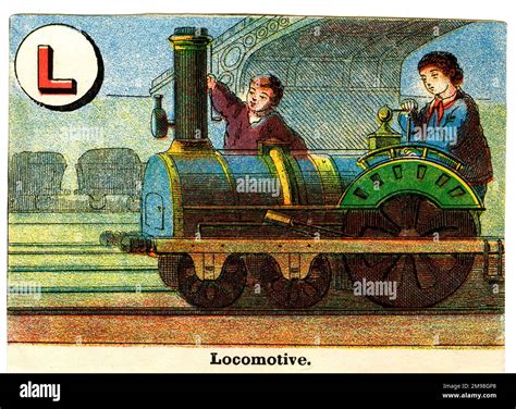French Railway Alphabet - L for Locomotive (engine Stock Photo - Alamy