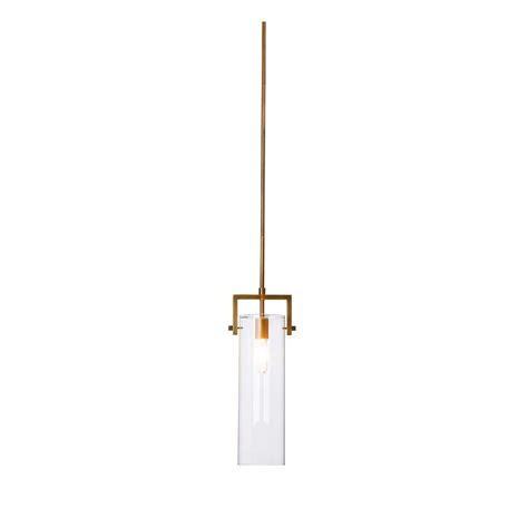 Jamie Young Cambrai 6" x 17" 1-Light Antique Brass Pendant Light With ...