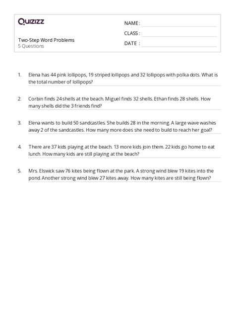 Image result for Example of 2 Step Word Problems