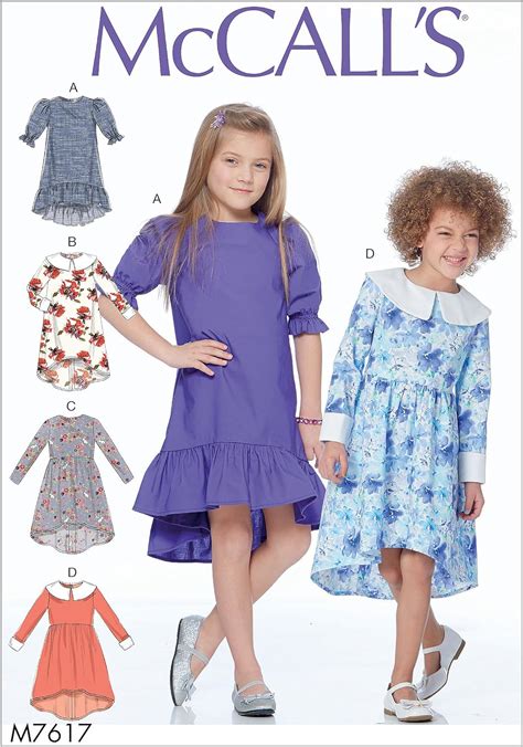 Buy McCall Patterns Children'sGirls High-Low Dresses with Collar and ...