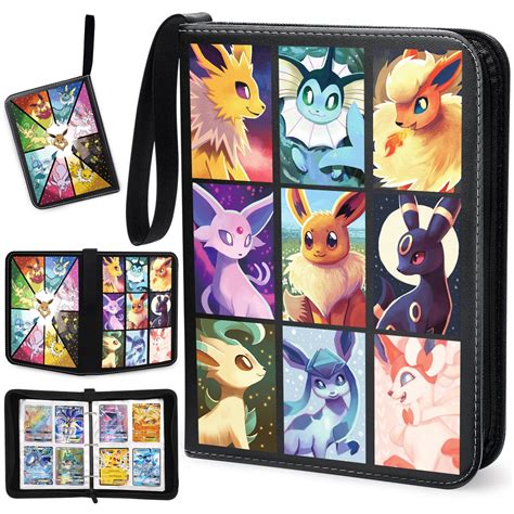 Portable Pokemon Trading Card Binder, Waterproof TCG Holder with Zipper ...