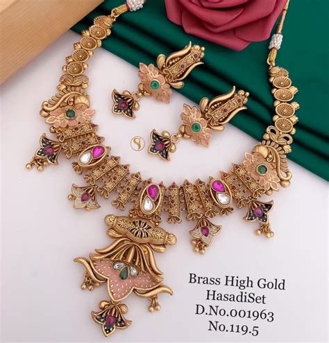 Antique Brass High Gold Combo Jewellery Set-81217 – Saundaryam Fashions