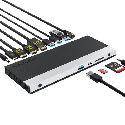 WAVLINK Docking Station with Power Adapter, USB Type C to Dual HDMI ...