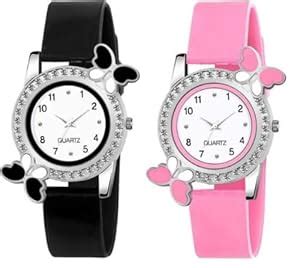 Buy LAKSH Butterfly Diamond Analog Watch and Free Digital Bend for ...