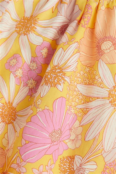 Short cotton dress - Yellow/Floral - Ladies | H&M IN