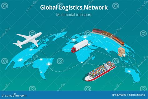 Global Logistics Network Web Site Concept Flat 3d Isometric Vector ...