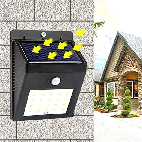 Solar Security LED Night Light for Home Outdoor / Garden Wall (Black ...