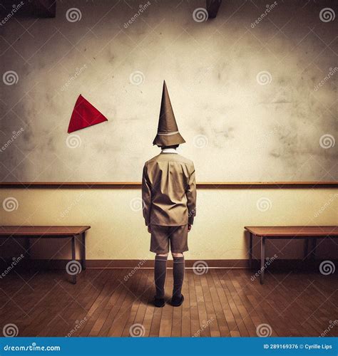 Retrograde Classroom Discipline: Punished Pupil In Dunce Cap ...