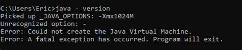 Java Virtual Machine Launcher Fatal Exception 的图像结果