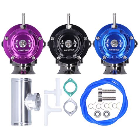 Valvola Di Sfiato Turbo BOV Universale In Alluminio - Flangia 2,5 Pollici, 8 Porte Di Scarico, Per Auto Da Corsa, Colore Blu
