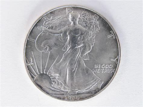 US Mint 1986 American Silver Eagle Dollar $1 Coin 1oz .999 BU First ...