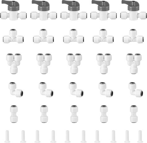 Amazon.com: PureSec 1/4 Water Line Fittings 1/4 Push to Connect ...