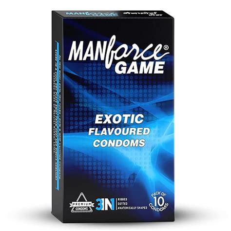 Buy Manforce Game Exotic Flavoured Condoms for Men| 3-in-1 Ribbed ...