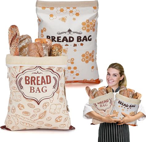 Amazon.com: 2pcs Reusable Beeswax Bread Bags for Homemade Bread ...
