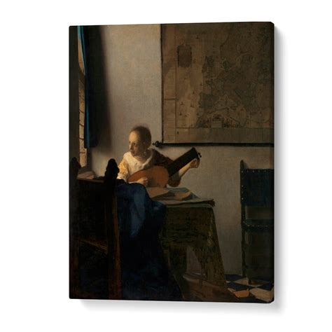 YOUNG WOMAN WITH A LUTE , VINTAGE PAINTINGS – Asianmonk