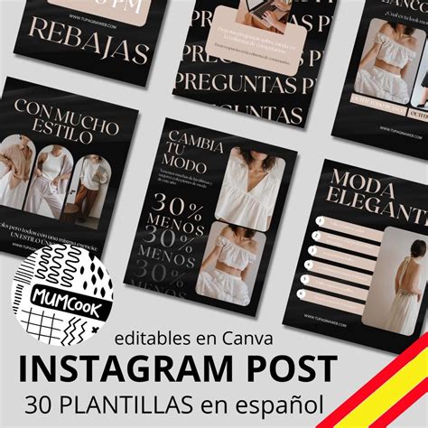 30 Instagram Post Templates in Spanish for Women's and Men's Fashion ...