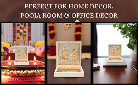 House Of Wemy Gold Plated Laxmi Ganesh Pocket Temple Box for Pooja Room ...