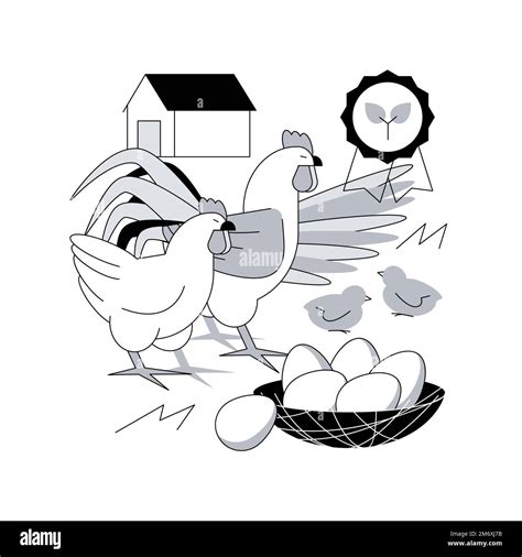 Free run chicken and eggs abstract concept vector illustration. Cage ...