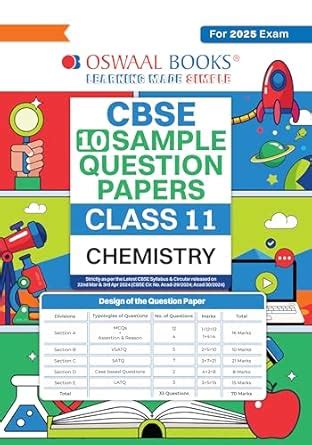 Oswaal CBSE Sample Question Papers Class 11 Chemistry (For 2025 Exam ...
