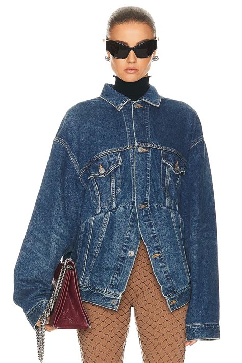 Balenciaga Swing Denim Jacket in Blue Couture | FWRD