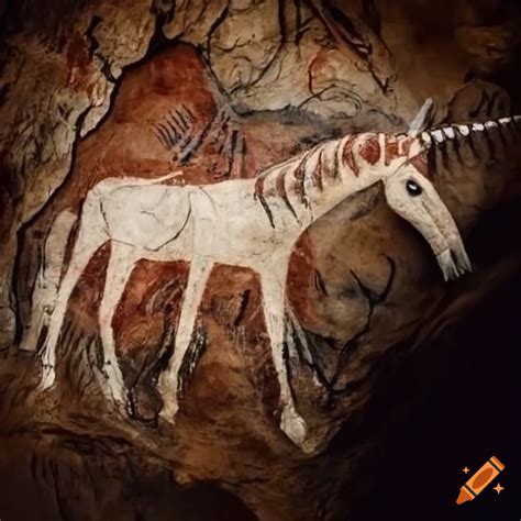 Cave paintings of unicorns, prehistoric art, realistic on Craiyon - painting of unicorns