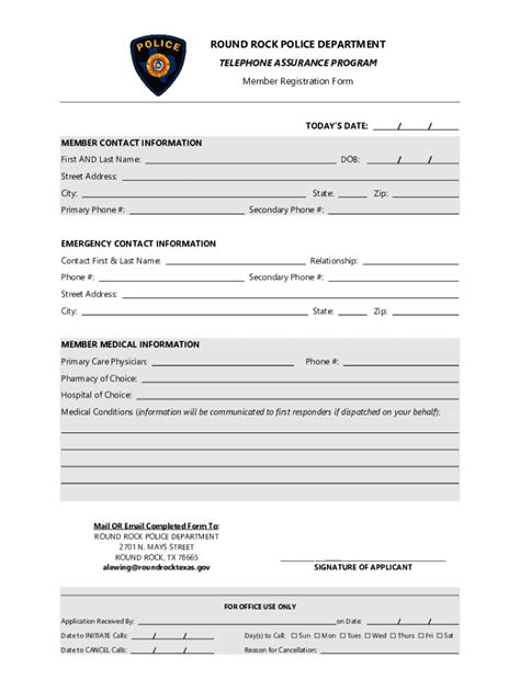 Fillable Online Round Rock Police Department - MyImpactPage - Better ...