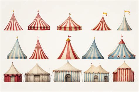 Premium Vector | Circus tent design element as a group of big top ...
