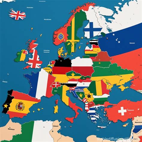 Hyper-Realistic European Map with Flags | Stable Diffusion Online