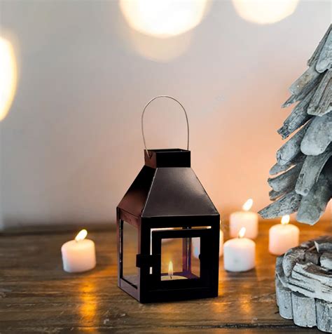Buy Rely+ Black Metal Lantern Candle Holder - Indoor & Outdoor Decor ...