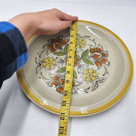 Vintage 70s Quasar Stoneware MCM Flowers Orange Brow Flowers Retro ...