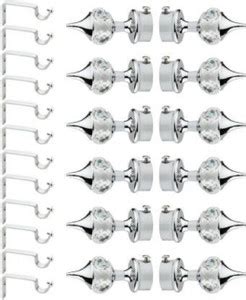 LERICON Silver Curtain Rods, Rod Rail Bracket, Curtain Hooks Metal ...