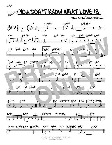 You Don't Know What Love Is (arr. David Hazeltine) by Carol Bruce Sheet Music for Real Book ...