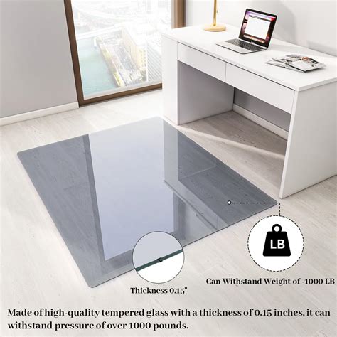 [Tempered Glass] Glass Floor Mat for Office Chair, 36" x 46" Heavy Duty ...