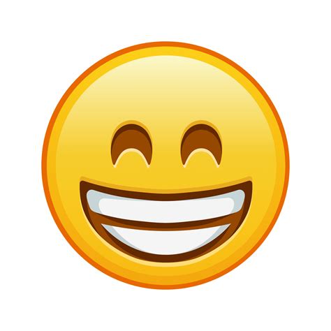 Grinning face with laughing eyes Large size of yellow emoji smile ...