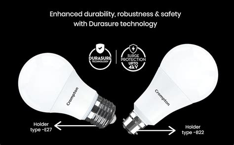 Buy Crompton Dyna Ray 9W Round B22 LED Cool Day Light Pack of 2 Online ...