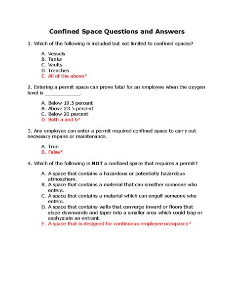 Confined Space Safety Quiz: Questions & Answers (CS101) - Studocu