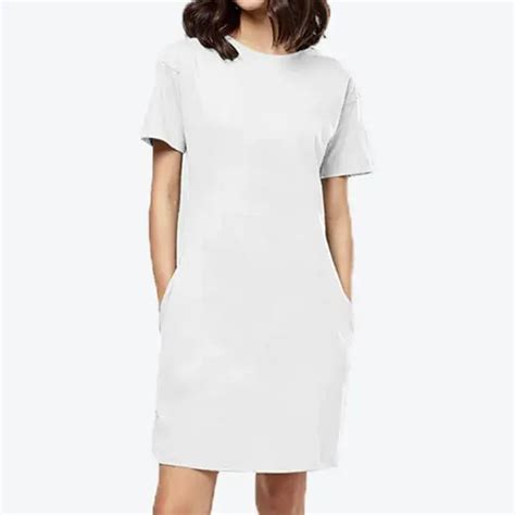 Solid White T-shirt dress – Kype