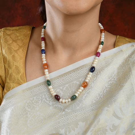 Freshwater Pearl Multi Stone Necklace – Totapari
