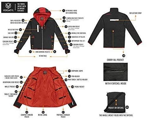 Buy VERSATYL Men's Lightweight Travel Jacket with 18 Pockets and 29 ...