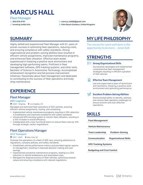 3 Successful Fleet Manager Resume Examples And Writing Tips for 2024