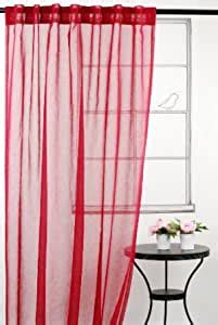 Buy Whisper sheer window panels in red (set of 2) Online at Low Prices ...