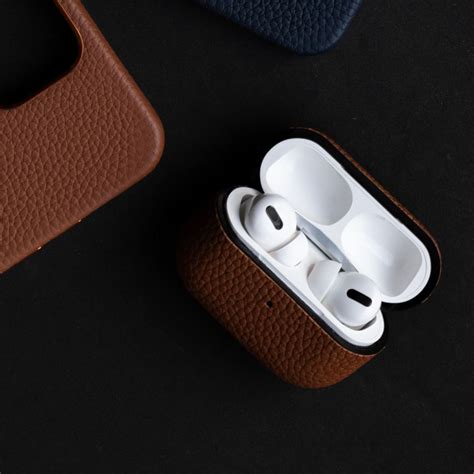 Airpod Pro Pebble Genuine Leather Case, Airpod Pro Cases