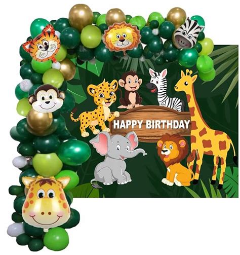 HK balloons ? 68 Pcs Jungle Theme Birthday Decoration Items For Boys ...