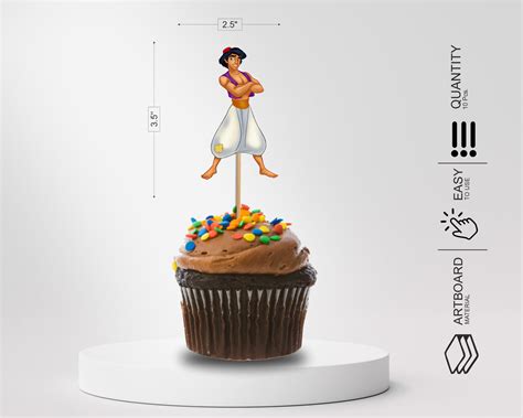 Aladdin Theme Characters Cup Cake Topper | Birthday Party Supplies ...