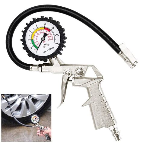 Breewell® Air Tyre Inflator Pressure Gauge 220 psi Meter Car Truck Tire ...