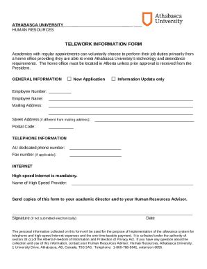 TELEWORK INATION Doc Template | pdfFiller
