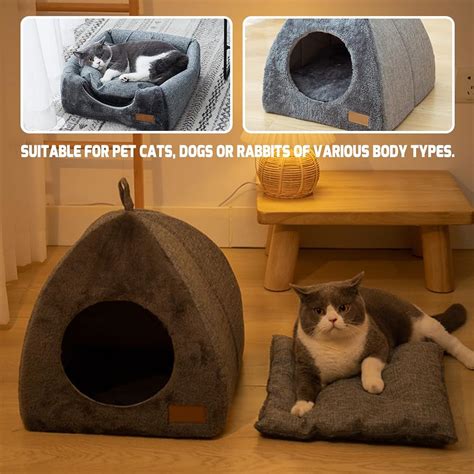 KSIEE Cozy Pet Bed Warm Cave Nest Sleeping Bed Cat Houses India | Ubuy