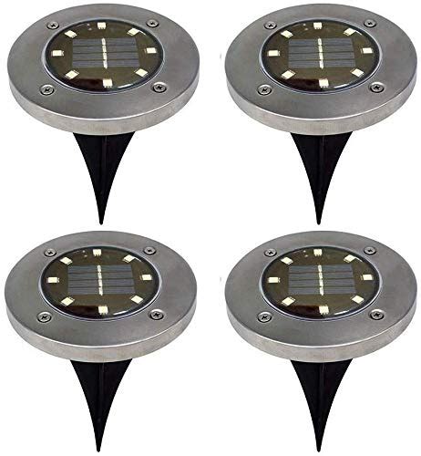 3NH® (Upgrade Version Solar Lights Garden, Pack of 4 32LED Recessed ...